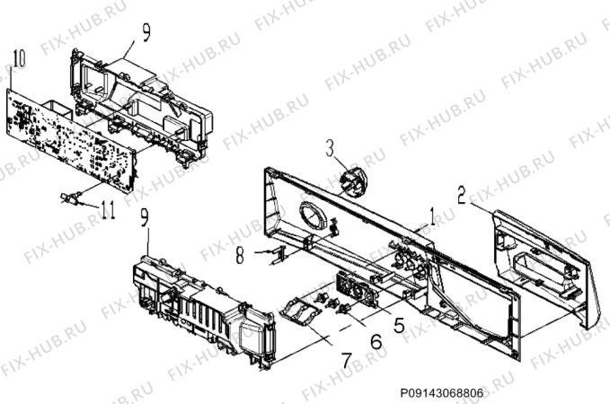 Взрыв-схема стиральной машины Zanussi ZWF1105W1 - Схема узла Command panel 037